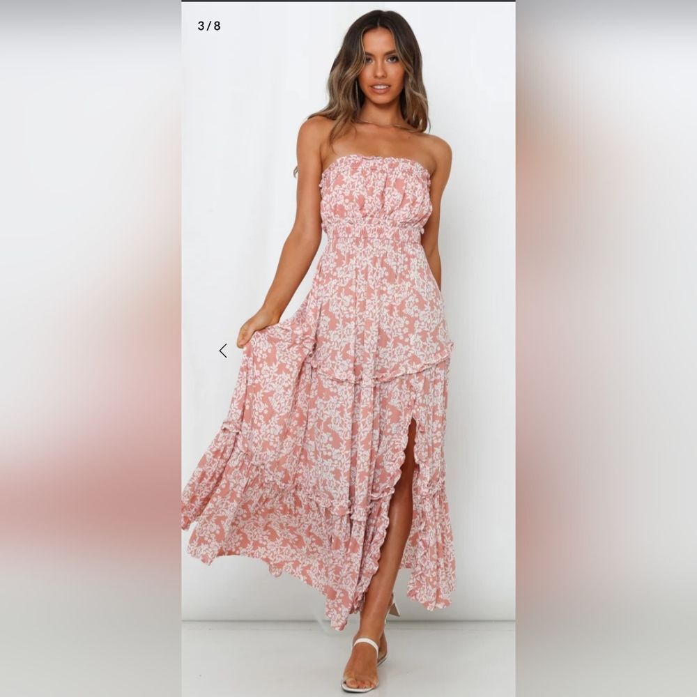 NWT Hello molly Love My Tequila Sunrises Maxi Dress Blush size M US 6 - Picture 7 of 9